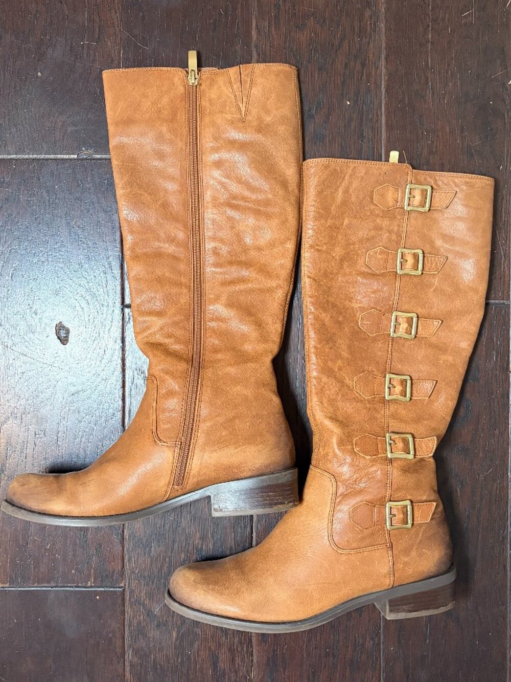 BCBGeneration PL-KIEV Brown Leather Knee High Riding Boots Women's Size 8.5M